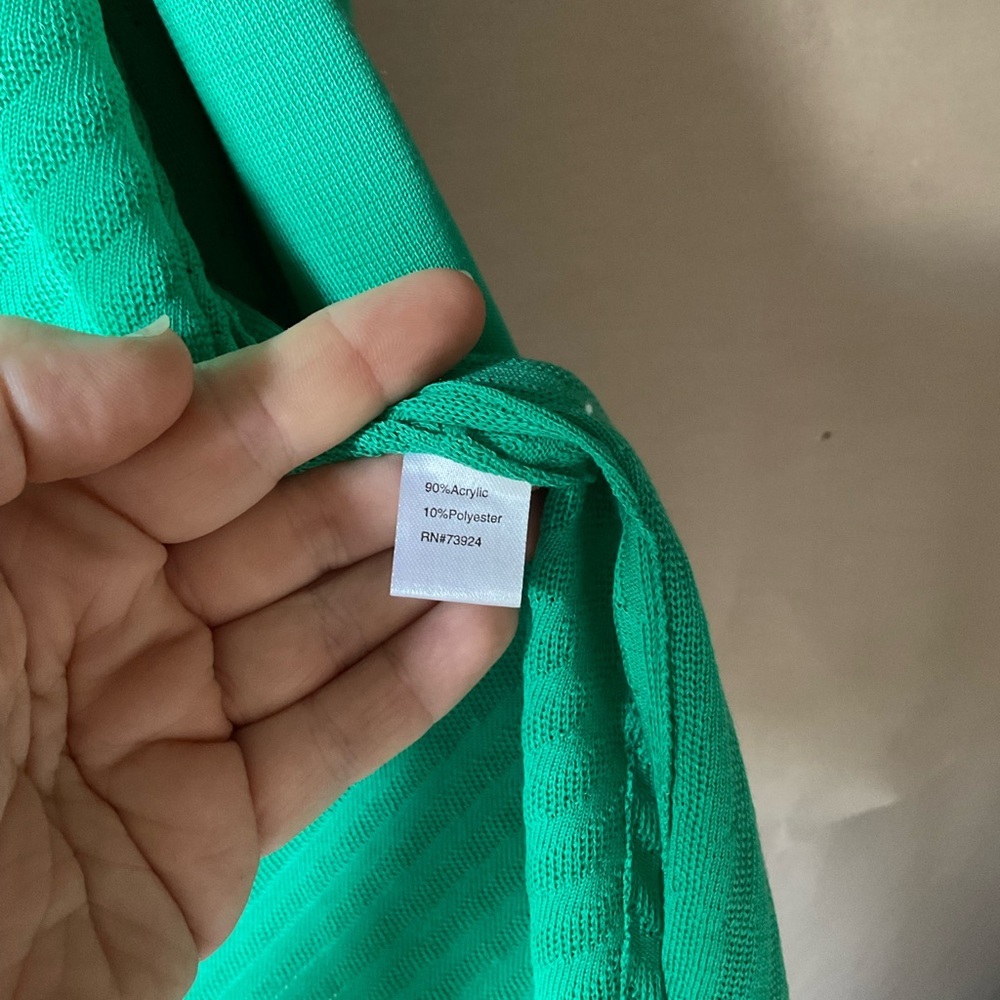 Ming Wang cardigan. Open front. Green. Size 1X - Picture 8 of 11